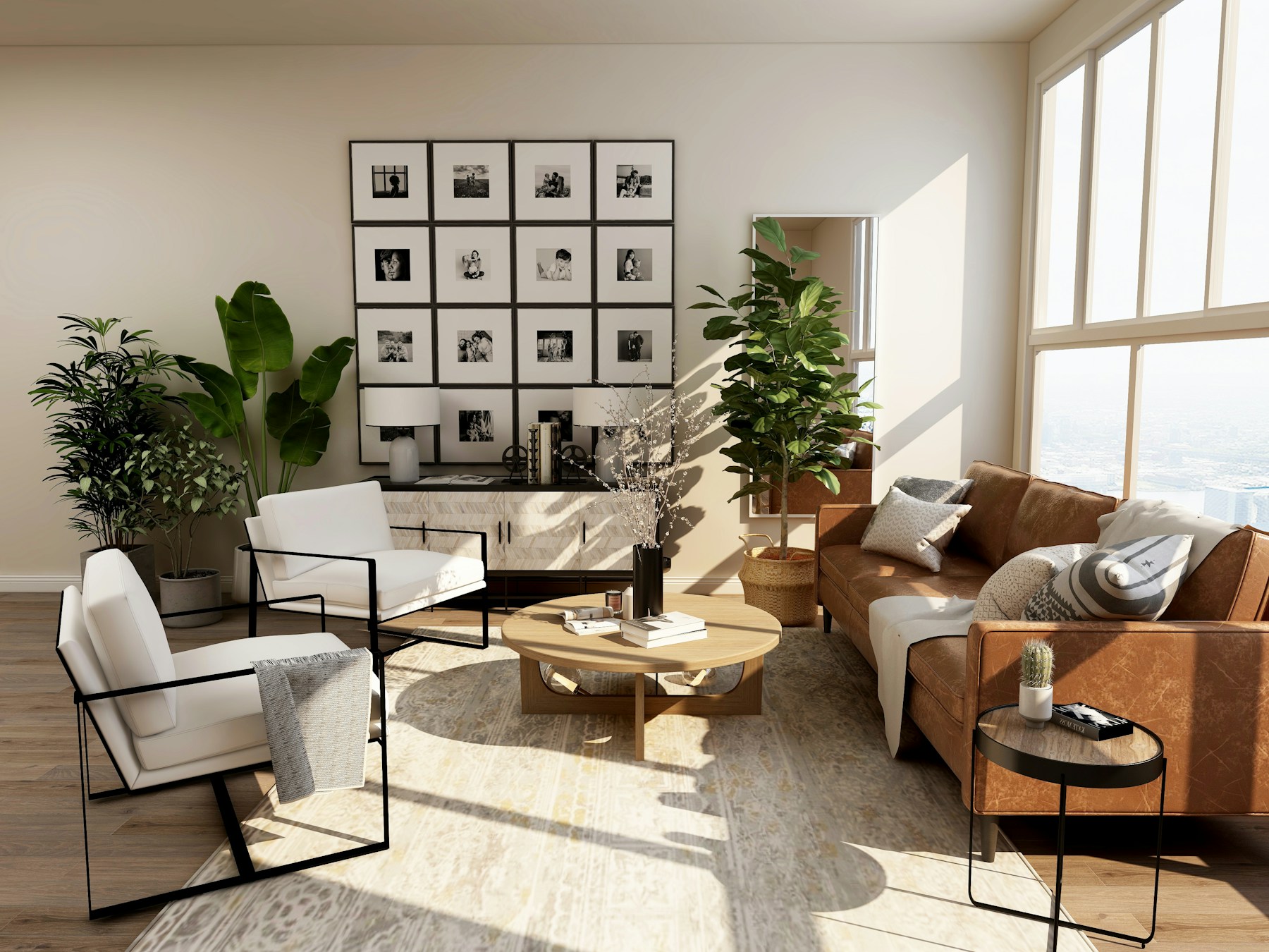 Interno luminoso con finiture contemporanee